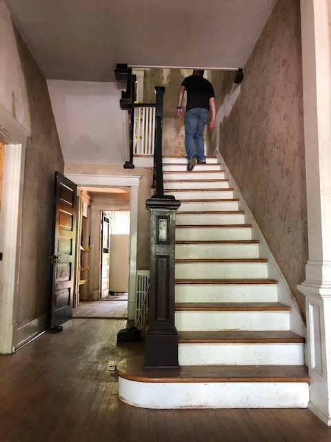 Before image of a staircase by MT Building Group in Murfreesboro